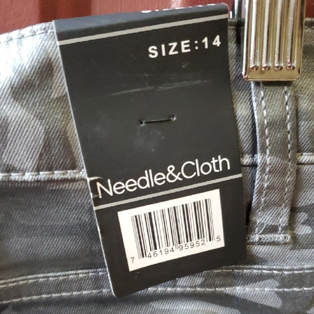 Needle And Cloth Gray Camouflage Skinny Jeans for Women 14 - Picture 8 of 11